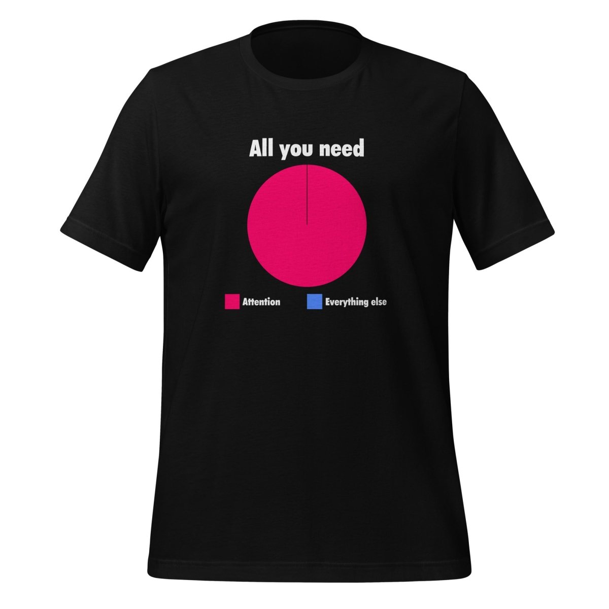 All You Need is Attention Pie Chart T - Shirt (unisex) - Black - AI Store