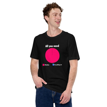 All You Need is Attention Pie Chart T - Shirt (unisex) - Black - AI Store