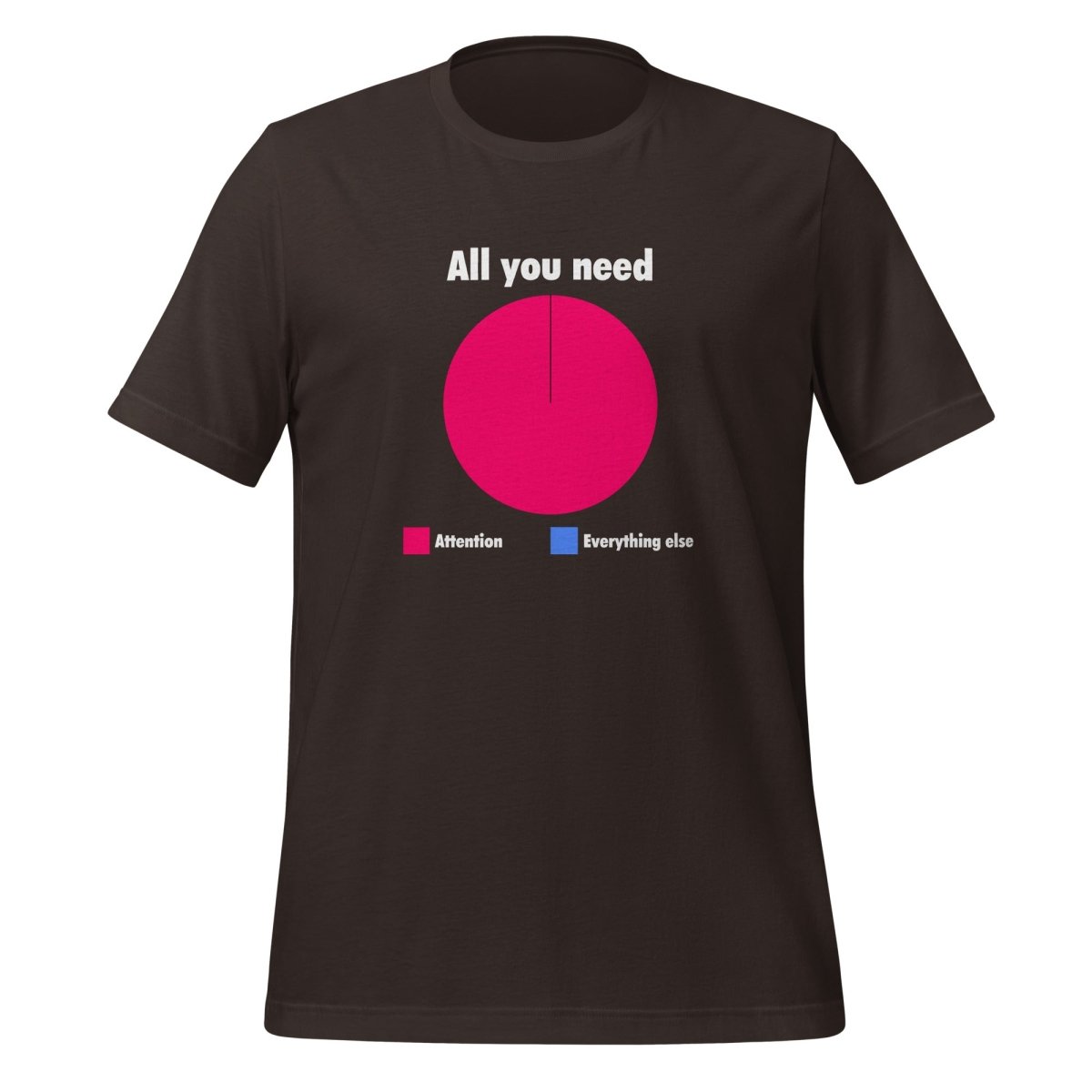 All You Need is Attention Pie Chart T - Shirt (unisex) - Brown - AI Store