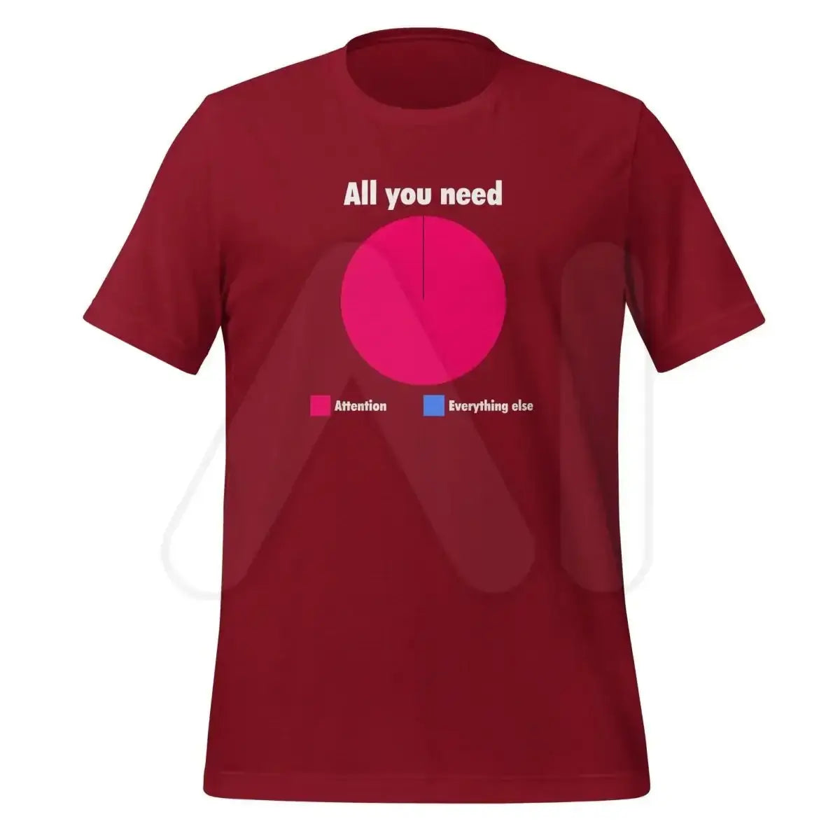 All You Need is Attention Pie Chart T-Shirt (unisex) - Cardinal / M