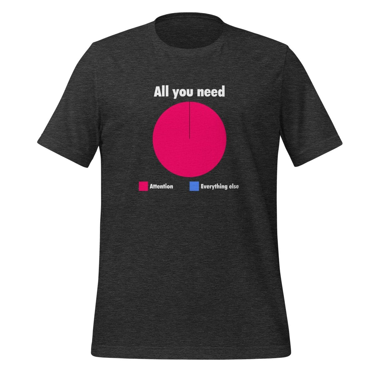 All You Need is Attention Pie Chart T - Shirt (unisex) - Dark Grey Heather - AI Store
