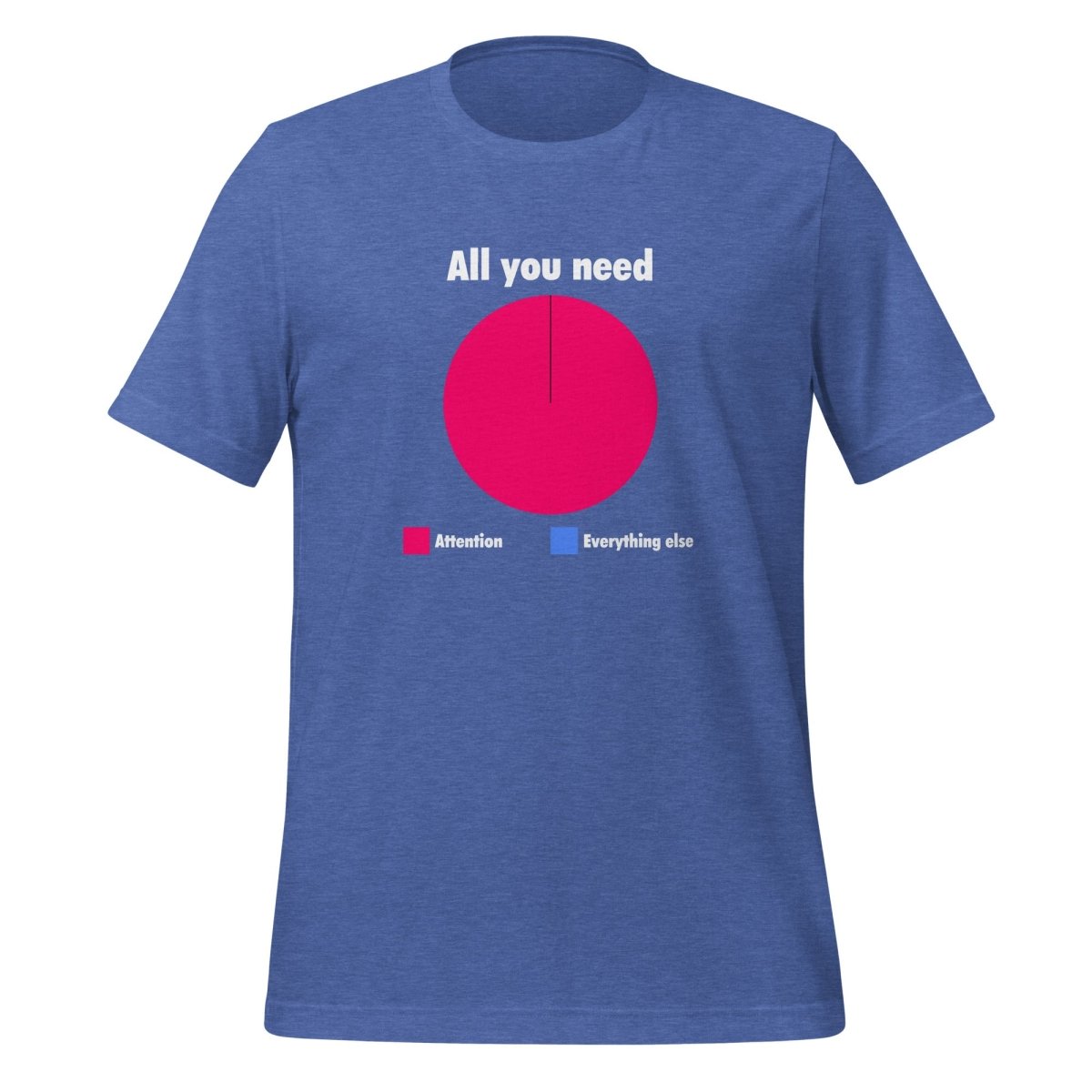 All You Need is Attention Pie Chart T - Shirt (unisex) - Heather True Royal - AI Store