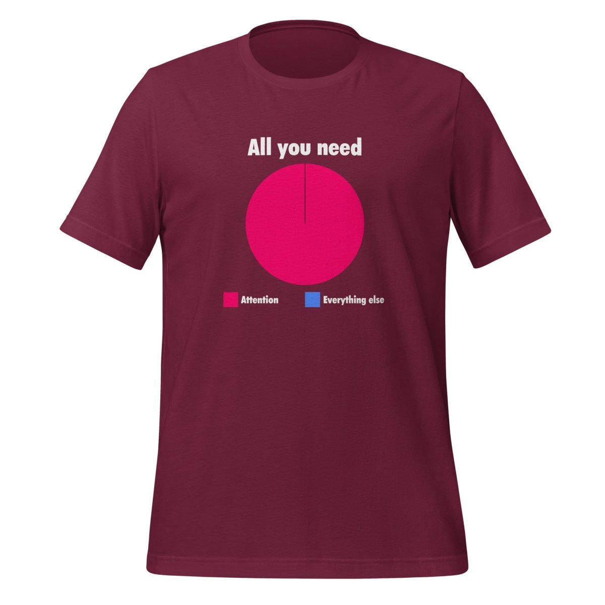 All You Need is Attention Pie Chart T - Shirt (unisex) - Maroon - AI Store