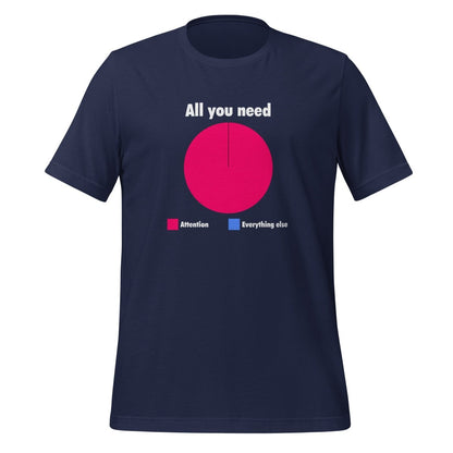All You Need is Attention Pie Chart T - Shirt (unisex) - Navy - AI Store
