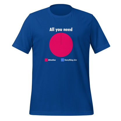 All You Need is Attention Pie Chart T - Shirt (unisex) - True Royal - AI Store