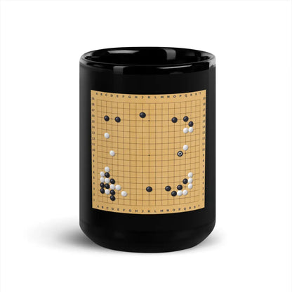 AlphaGo vs Lee Sedol Game 2 Move 37 Black Glossy Mug - 15 oz