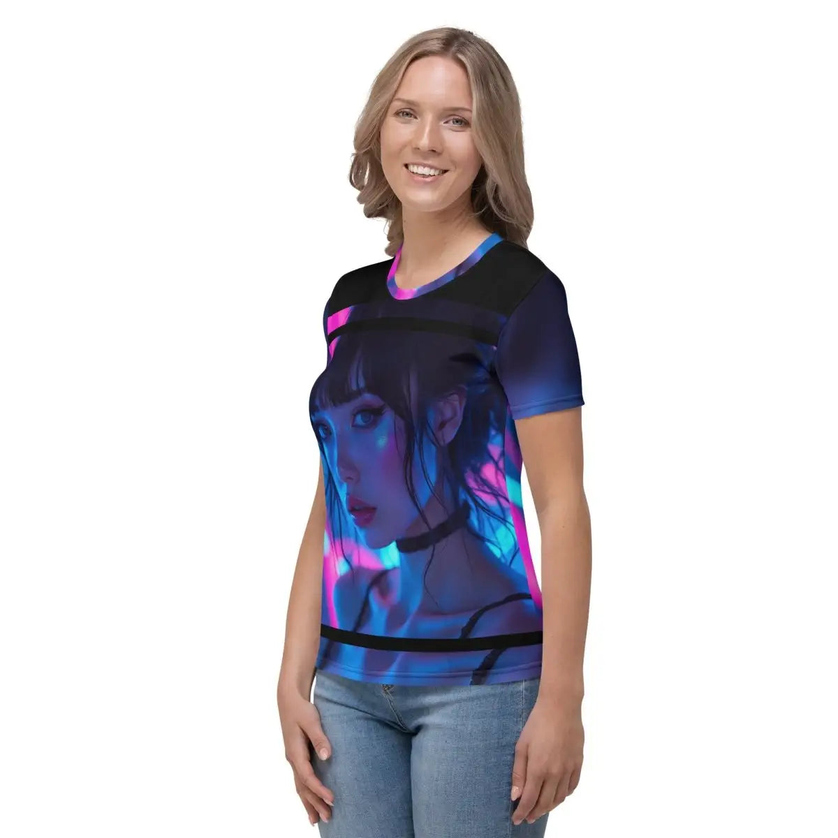 Amazing Neon Anime Woman T-shirt (women)