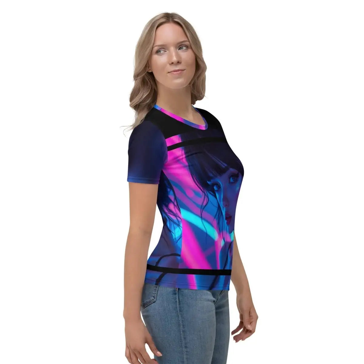 Amazing Neon Anime Woman T-shirt (women)