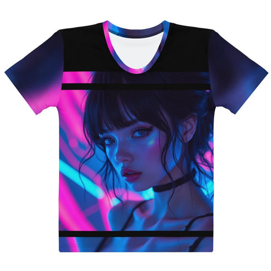 Amazing Neon Anime Woman T-shirt (women) - M - AI Store