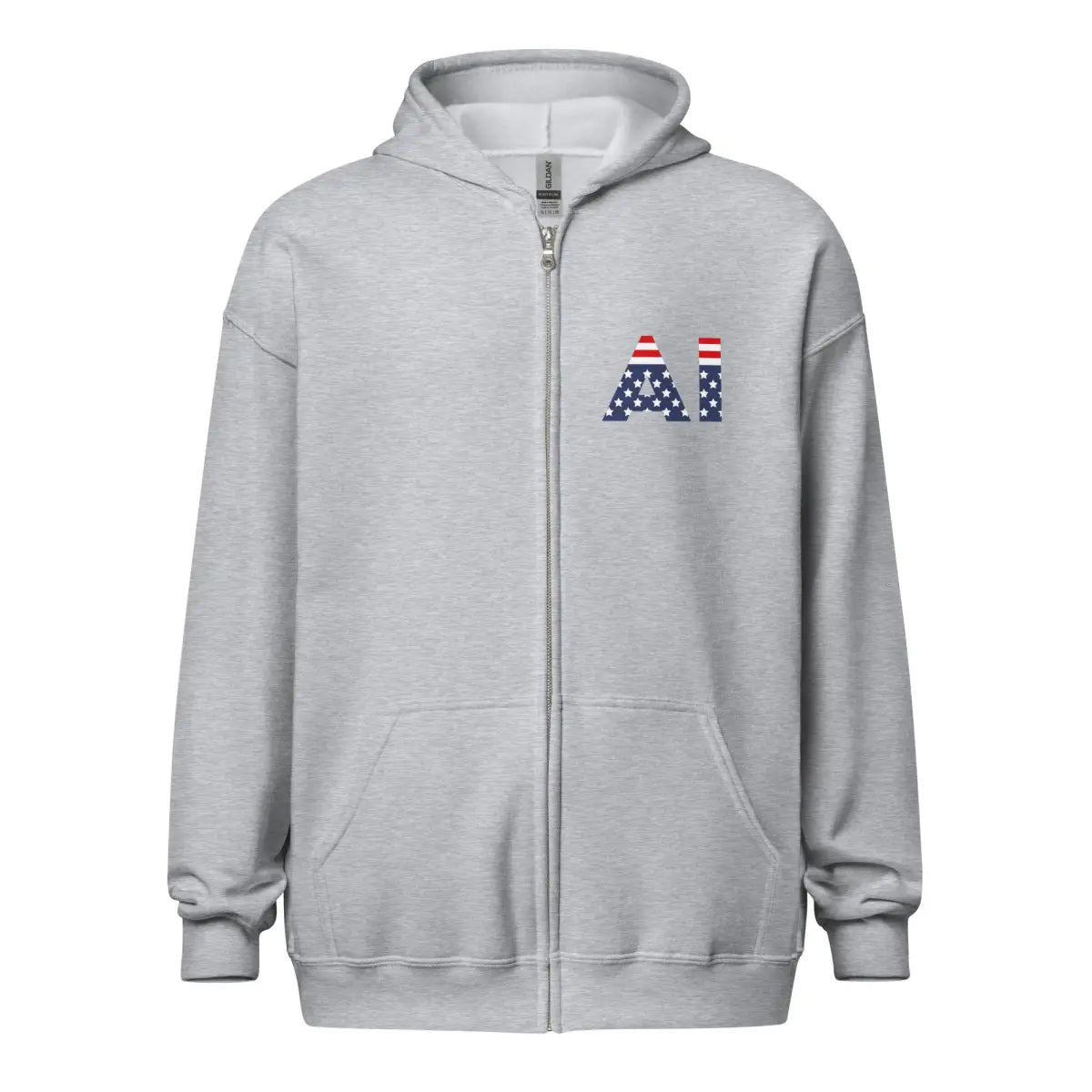 American Intelligence Front and Back Zip Hoodie (unisex) - Sport Grey / M