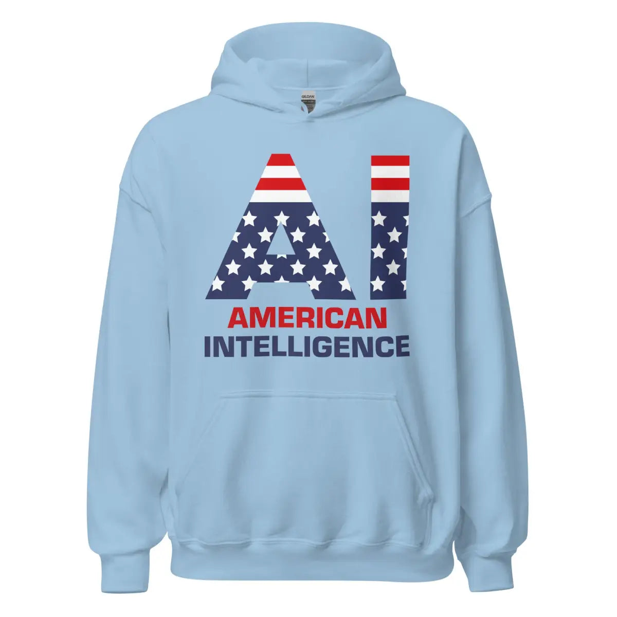 American Intelligence Hoodie (unisex) - Light Blue / M