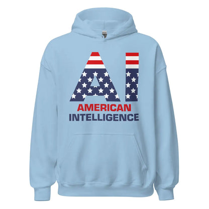 American Intelligence Hoodie (unisex) - Light Blue / M