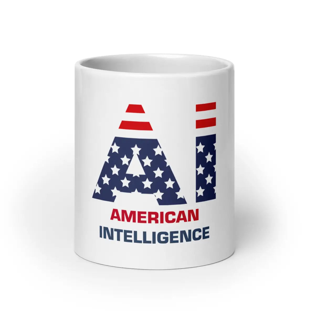 American Intelligence White Glossy Mug - 20 oz