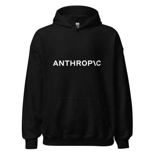 Anthropic White Logo Hoodie (unisex) - Black - AI Store