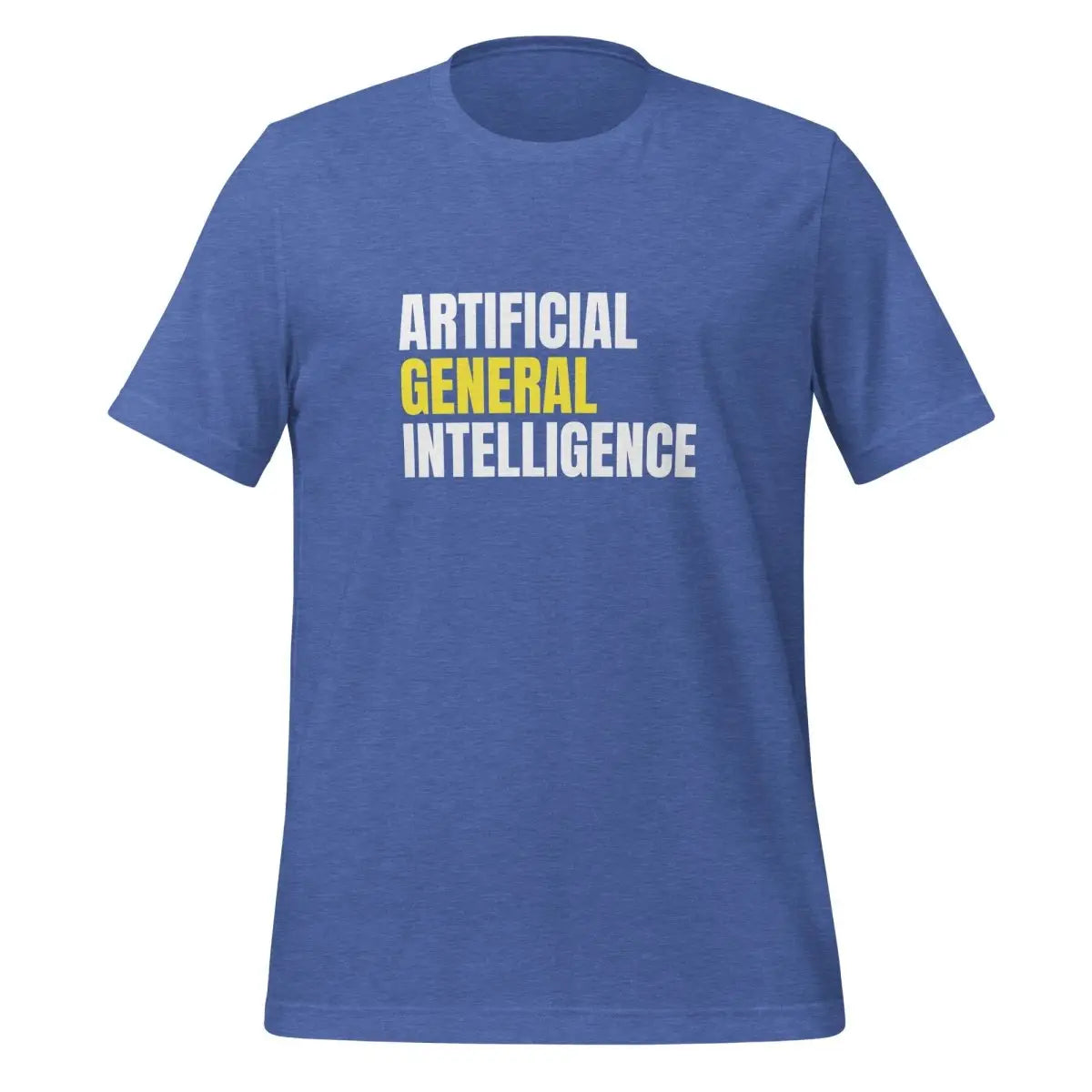 Artificial General Intelligence Stacked (Yellow) T-Shirt (unisex) - Heather True Royal / M