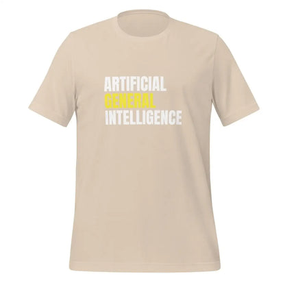 Artificial General Intelligence Stacked (Yellow) T-Shirt (unisex) - Soft Cream / M