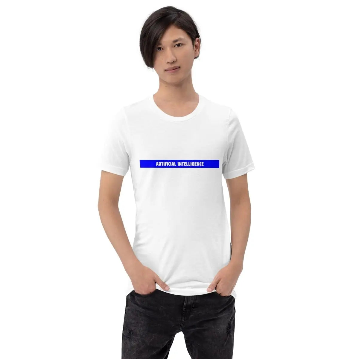 The Artificial Intelligence Blue Stripe T-shirt (unisex).