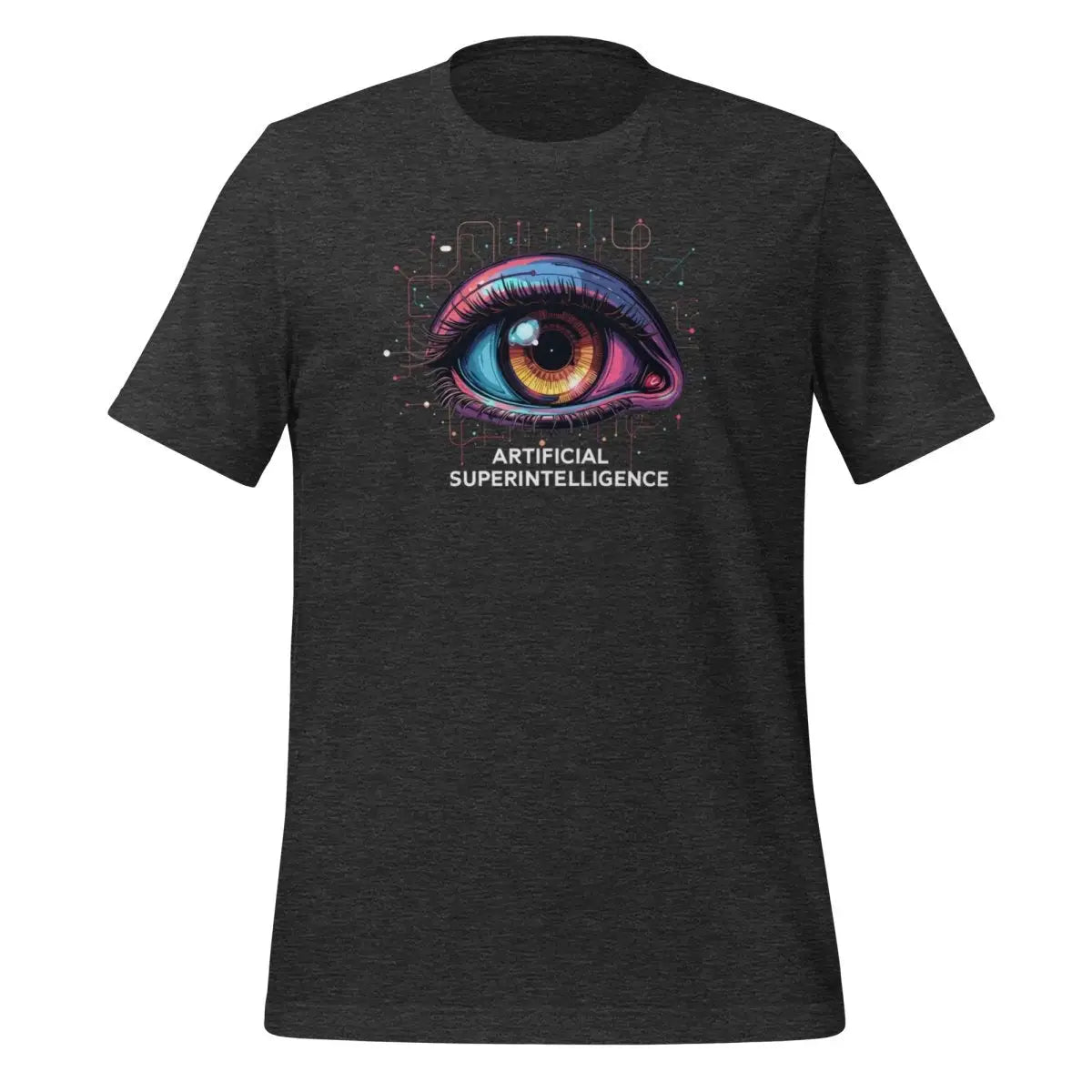 The Artificial Superintelligence Rainbow Eye T-shirt (unisex) Dark Grey Heather / m.