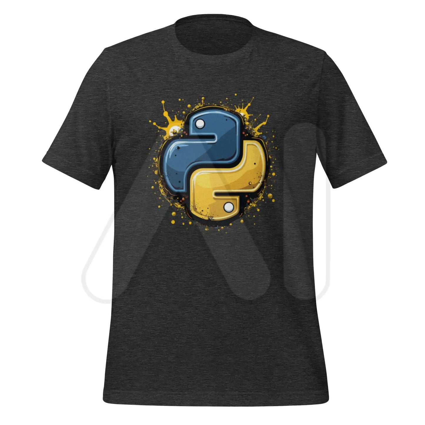 Artistic Python Icon T-Shirt 3 (unisex) - Dark Grey Heather / M