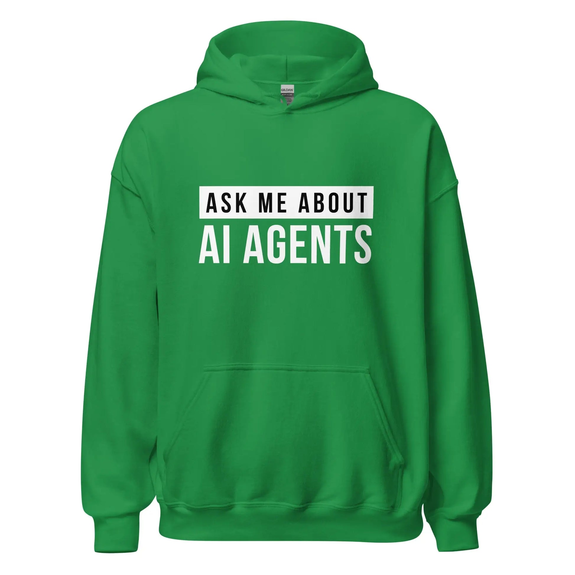 Ask Me About AI Agents Hoodie (unisex) - Irish Green / M