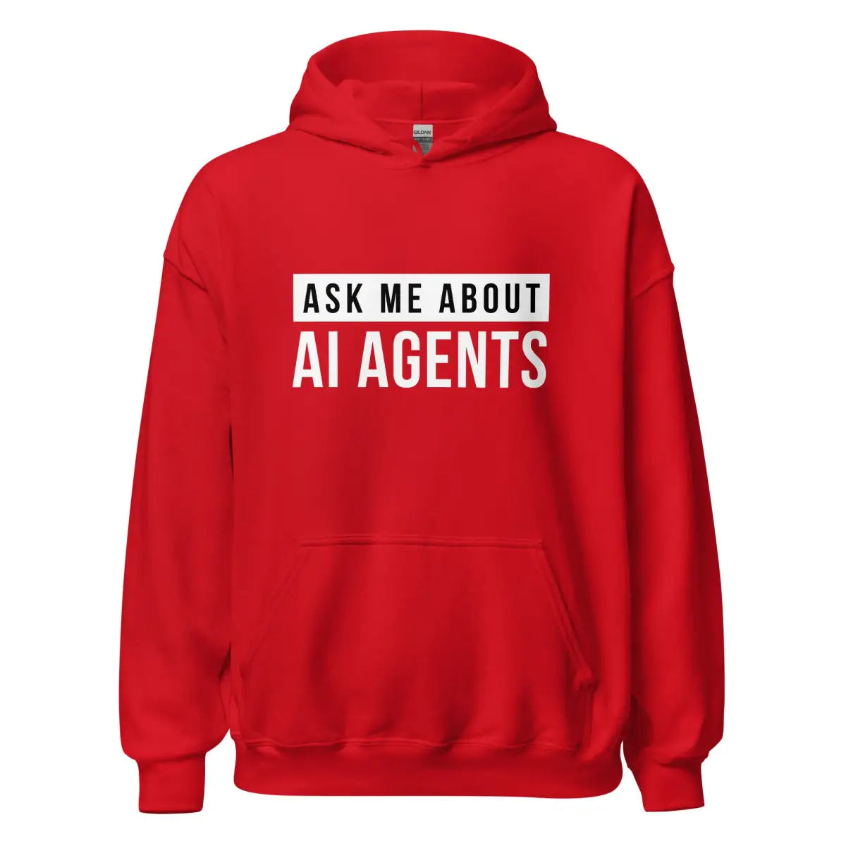 Ask Me About AI Agents Hoodie (unisex) - Red / M