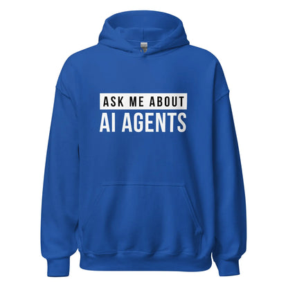 Ask Me About AI Agents Hoodie (unisex) - Royal / M