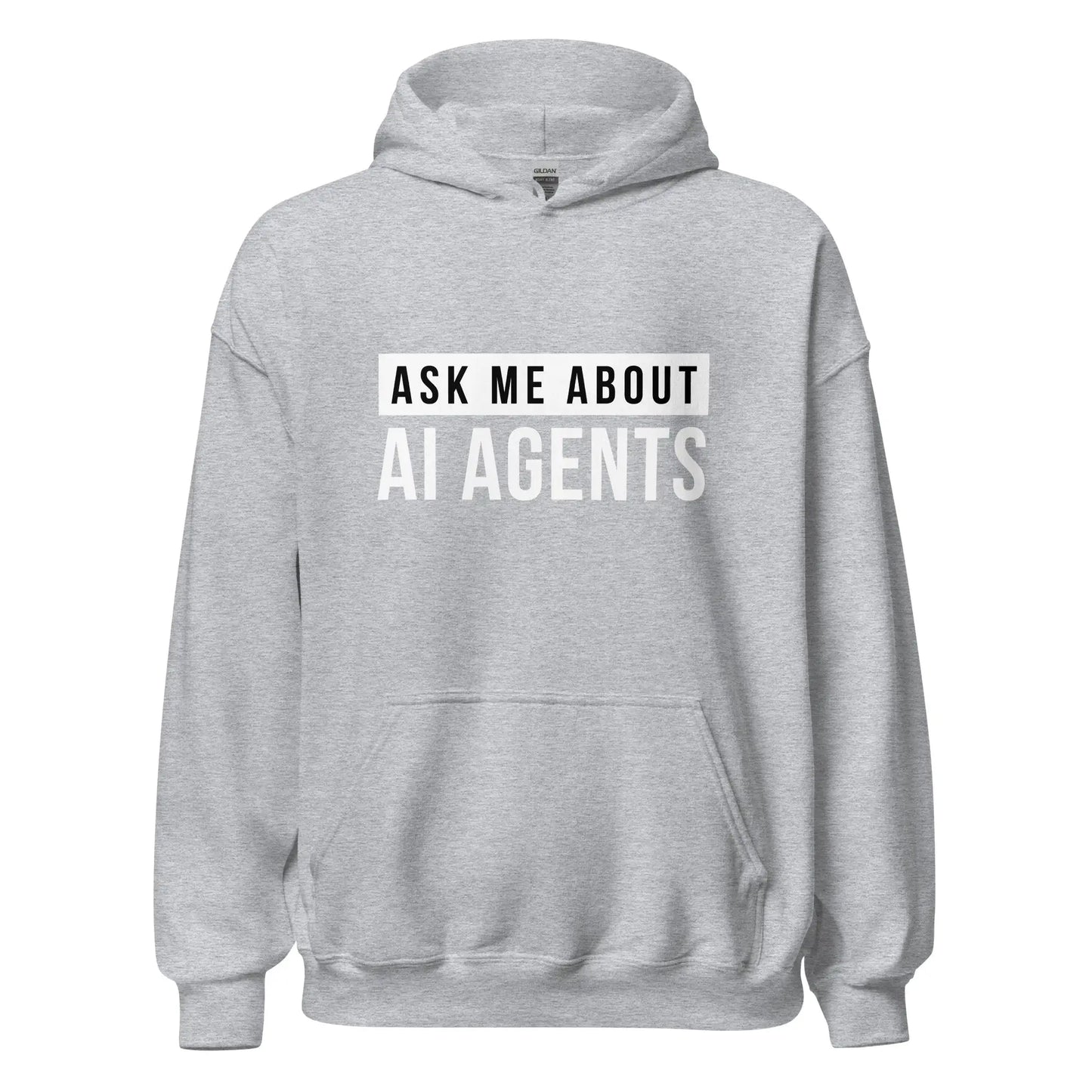 Ask Me About AI Agents Hoodie (unisex) - Sport Grey / M