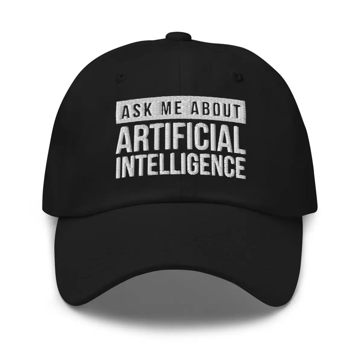 Ask Me About Artificial Intelligence Embroidered Cap - Black