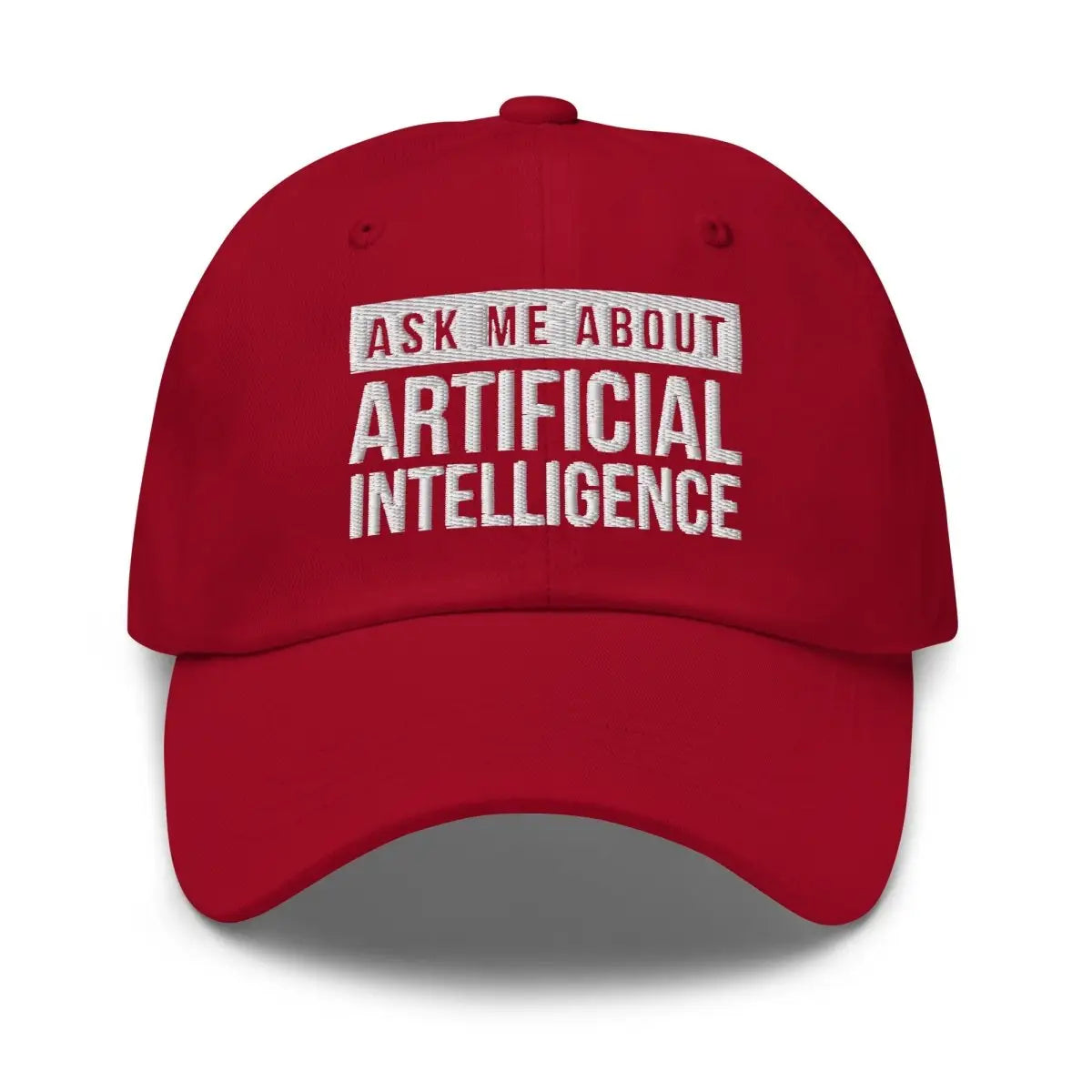 Ask Me About Artificial Intelligence Cap - Cranberry