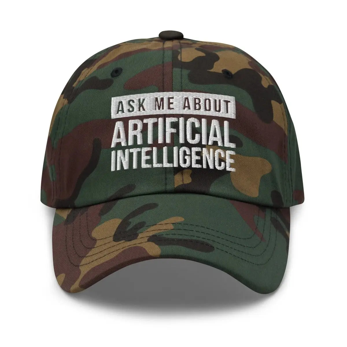 Ask Me About Artificial Intelligence Cap - Green Camo