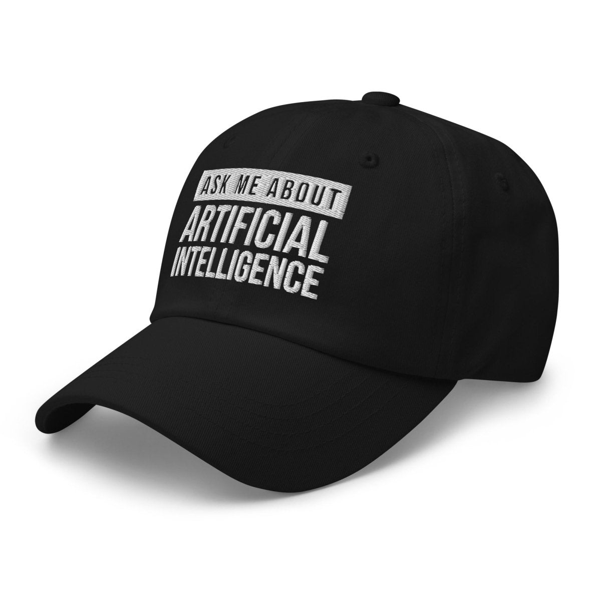 Ask Me About Artificial Intelligence Embroidered Cap - Black - AI Store