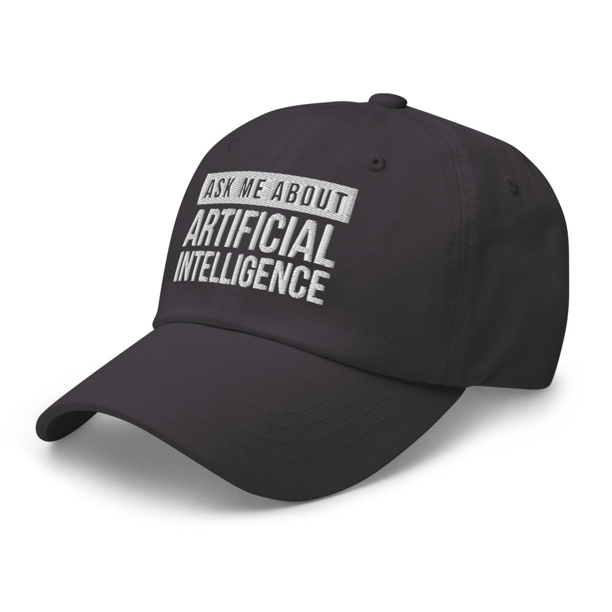 Ask Me About Artificial Intelligence Embroidered Cap - Dark Grey - AI Store