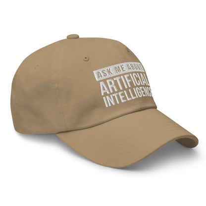 Ask Me About Artificial Intelligence Embroidered Cap - Khaki - AI Store