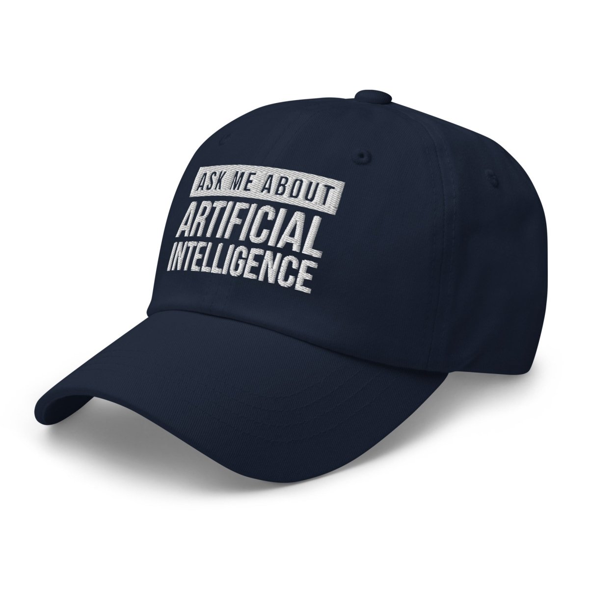 Ask Me About Artificial Intelligence Embroidered Cap - Navy - AI Store