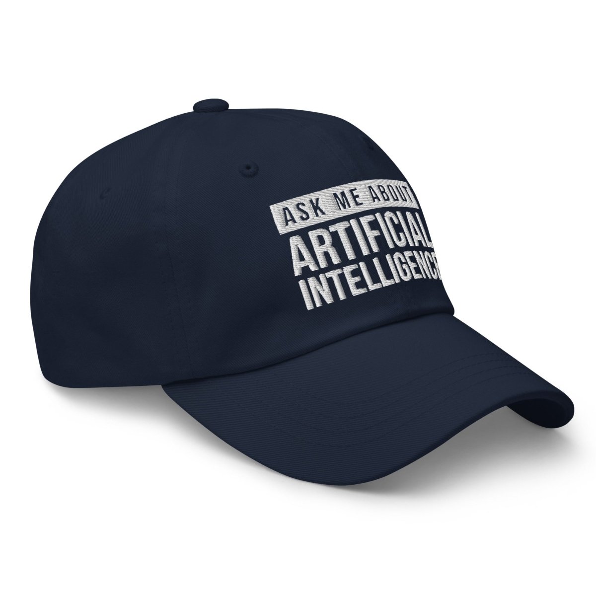 Ask Me About Artificial Intelligence Embroidered Cap - Navy - AI Store