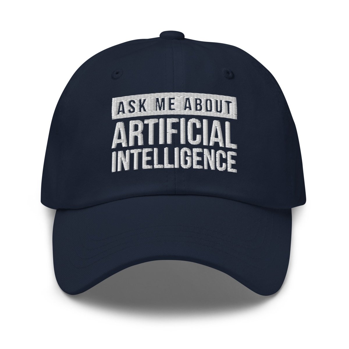 Ask Me About Artificial Intelligence Embroidered Cap - Navy - AI Store