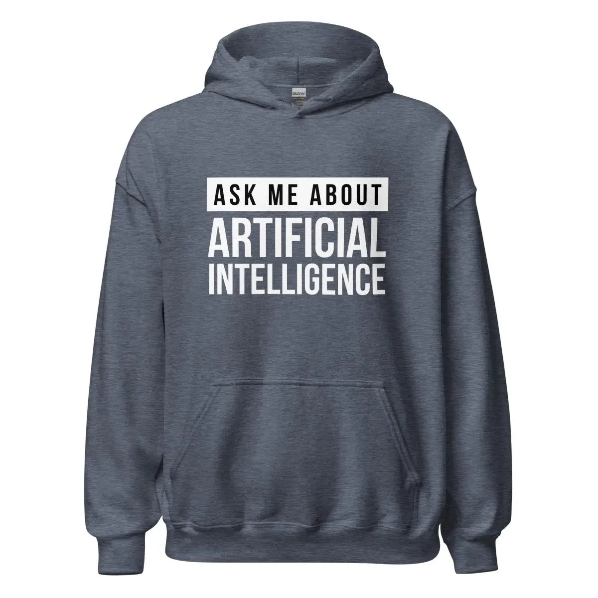 The Ask me About Artificial Intelligence Hoodie (unisex) Heather Sport Dark Navy / m.