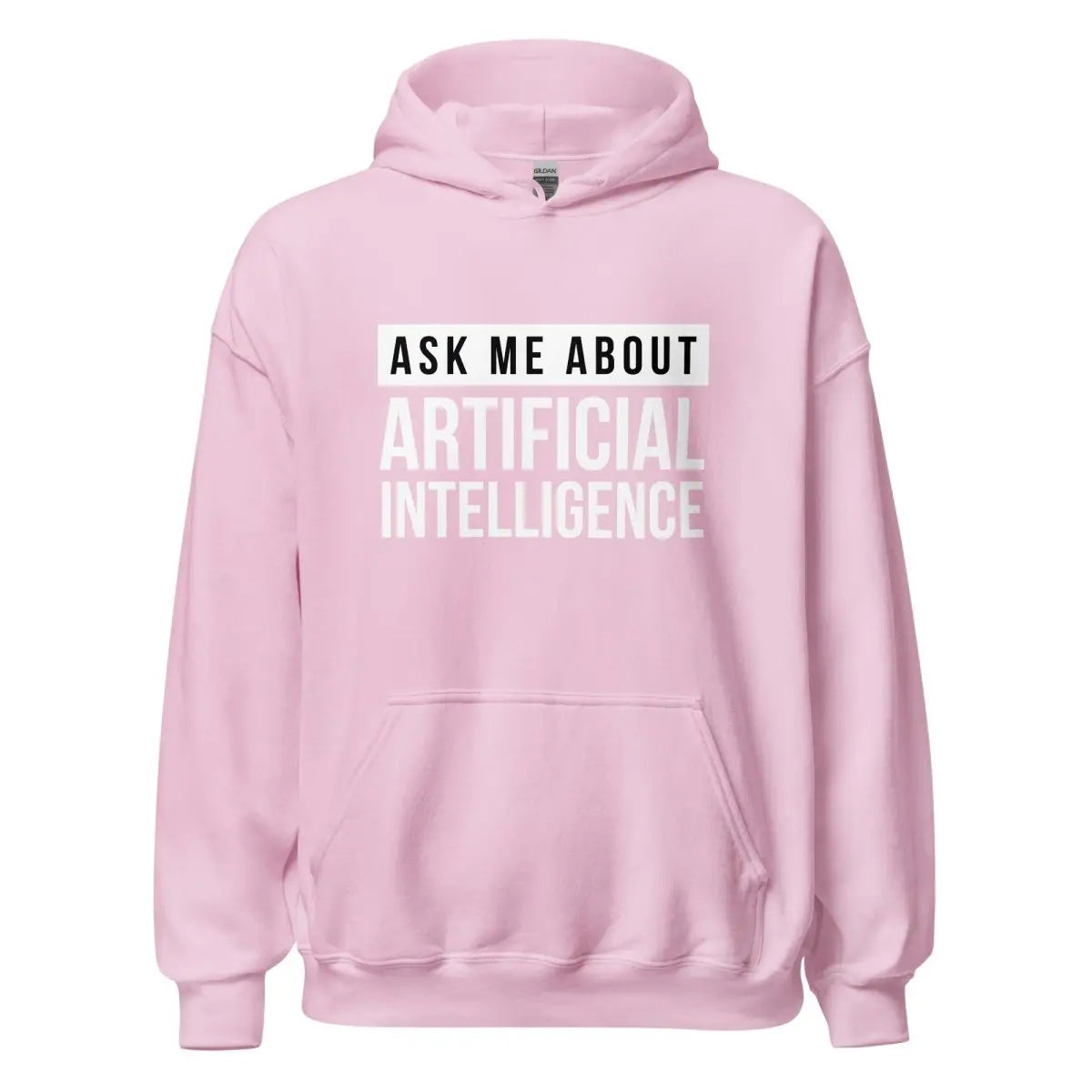 The Ask me About Artificial Intelligence Hoodie (unisex) Light Pink / m.