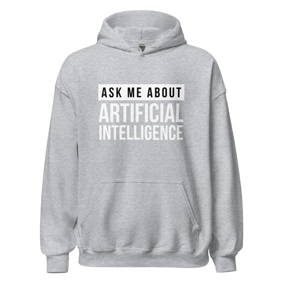 Ask Me About Artificial Intelligence Hoodie (unisex) - Sport Grey / M