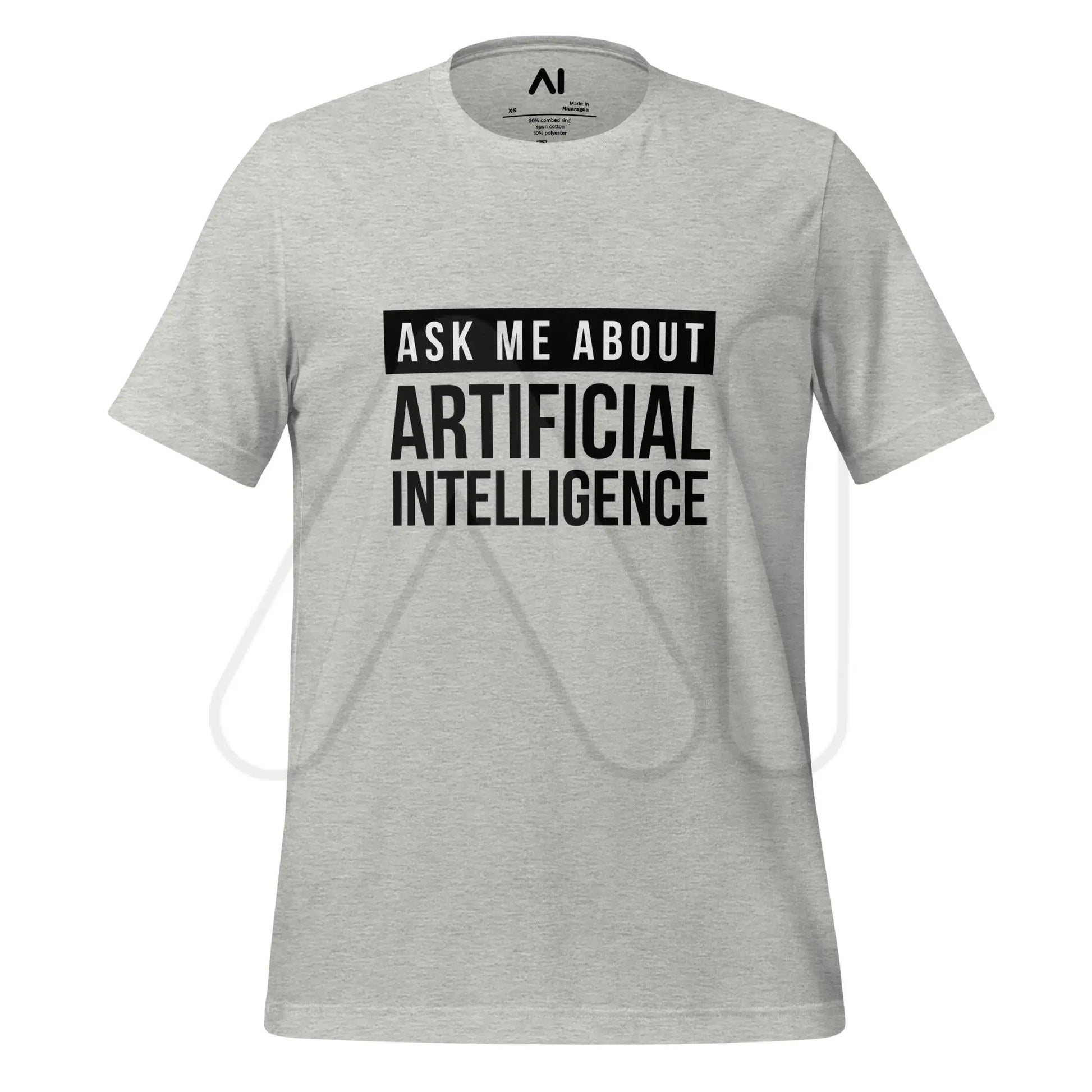 Ask Me About Artificial Intelligence in Black T-Shirt (unisex) - Athletic Heather / M