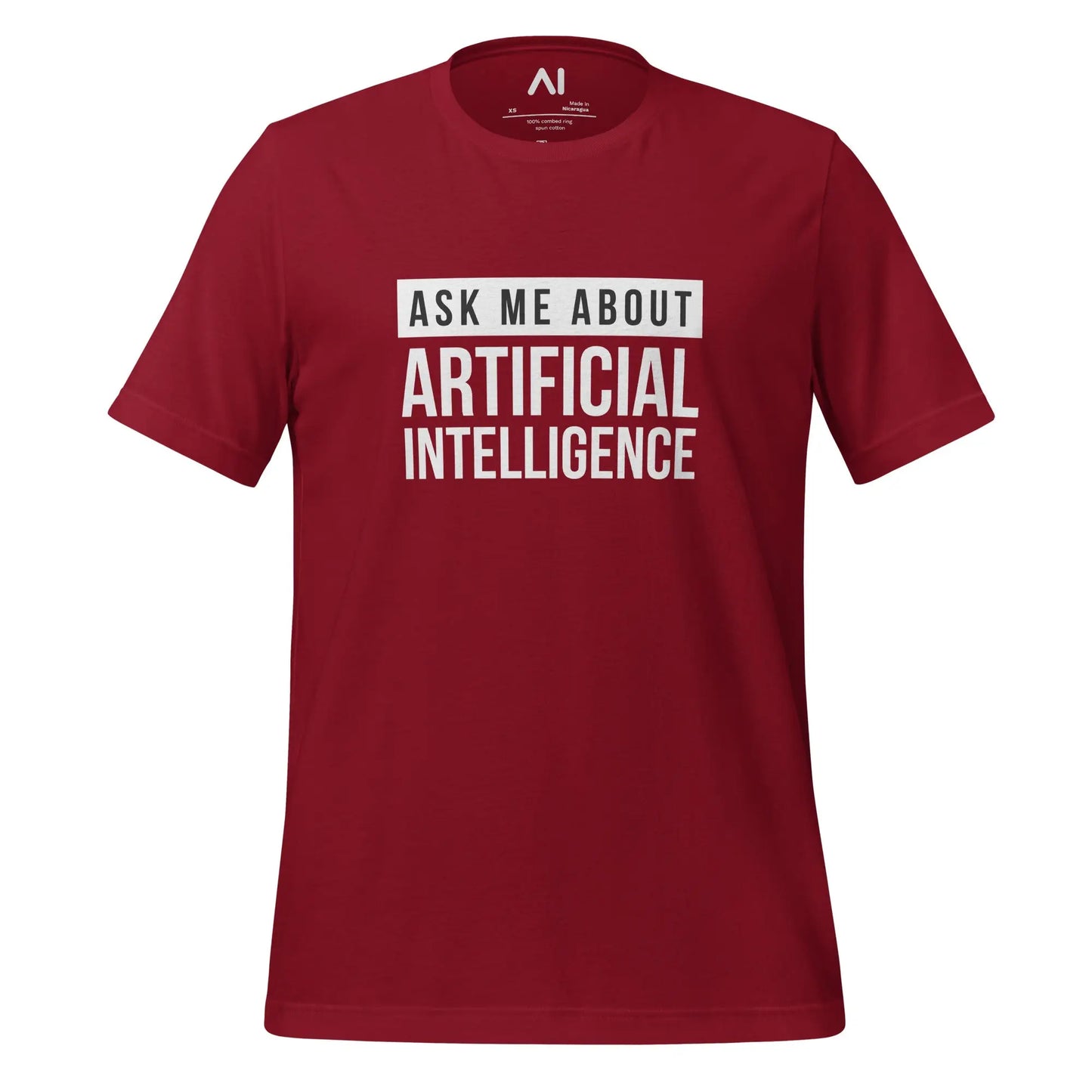 Ask Me About Artificial Intelligence T-Shirt (unisex) - Cardinal / M