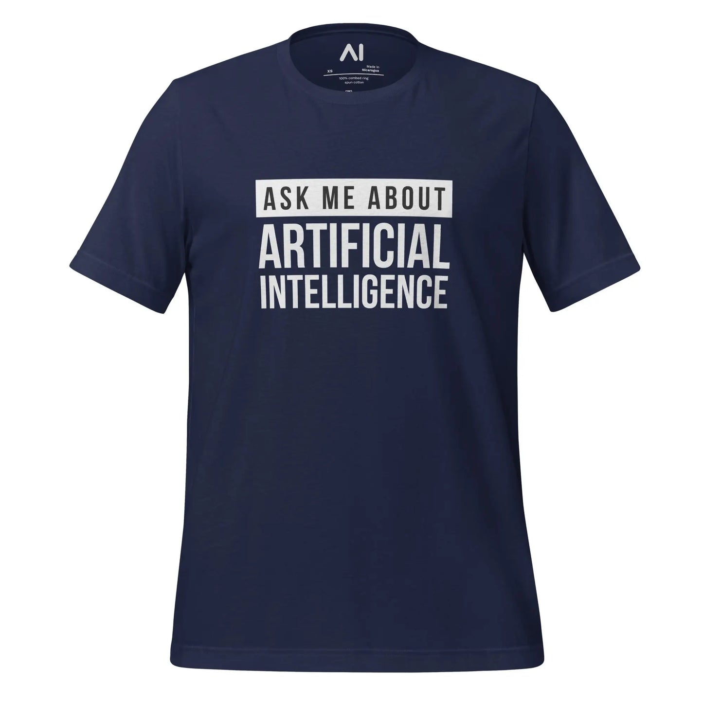 Ask Me About Artificial Intelligence T-Shirt (unisex) - Navy / M