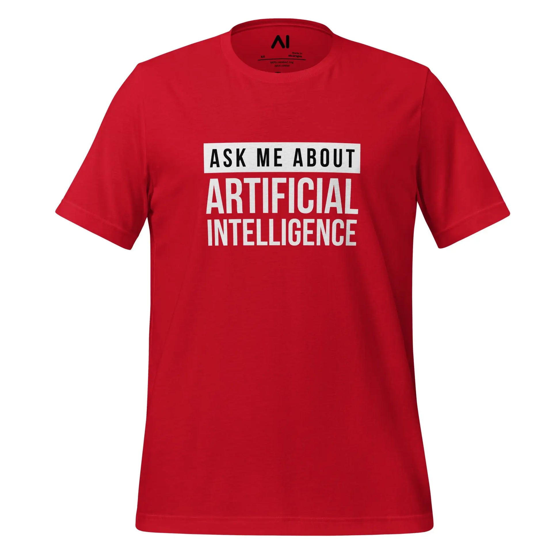 Ask Me About Artificial Intelligence T-Shirt (unisex) - Red / M