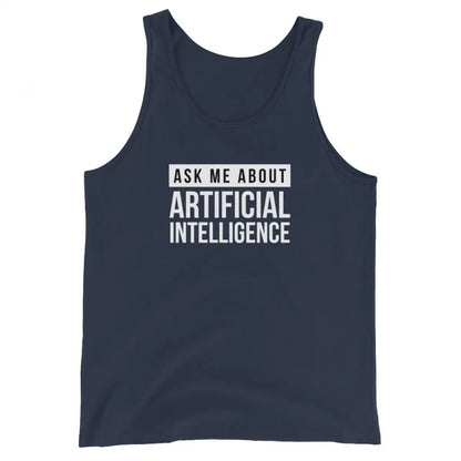 Ask Me About Artificial Intelligence Tank Top - Navy / M