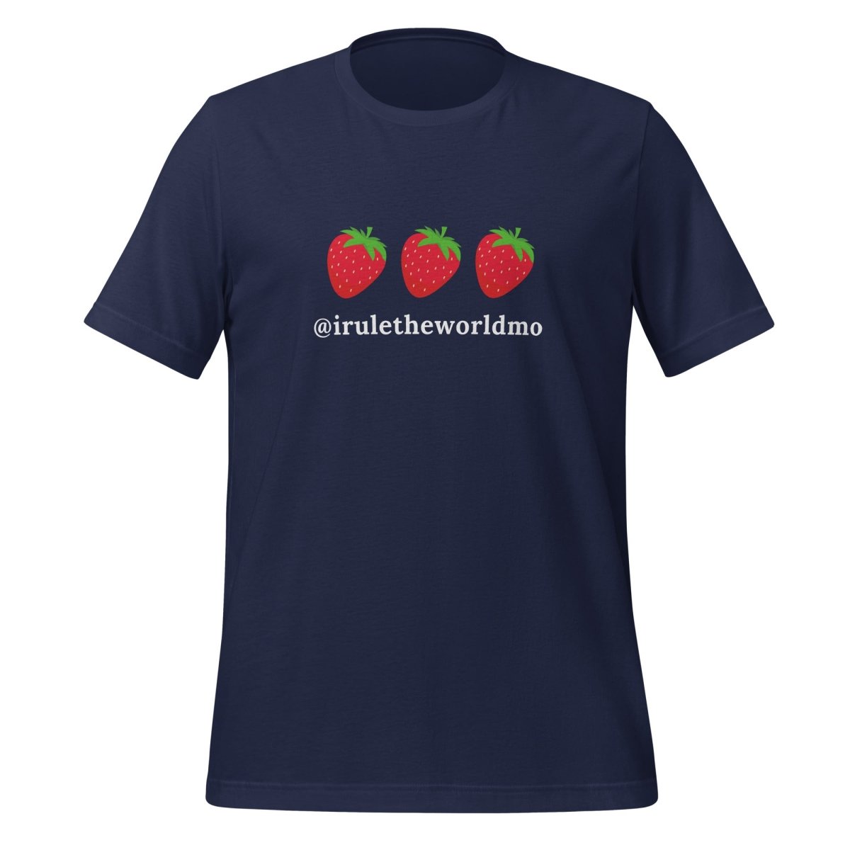 @iruletheworldmo Strawberry T-Shirt (unisex) - Navy - AI Store