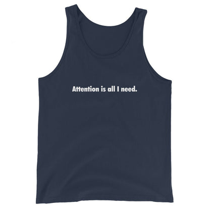 Attention is all I need. Tank Top - Navy - AI Store