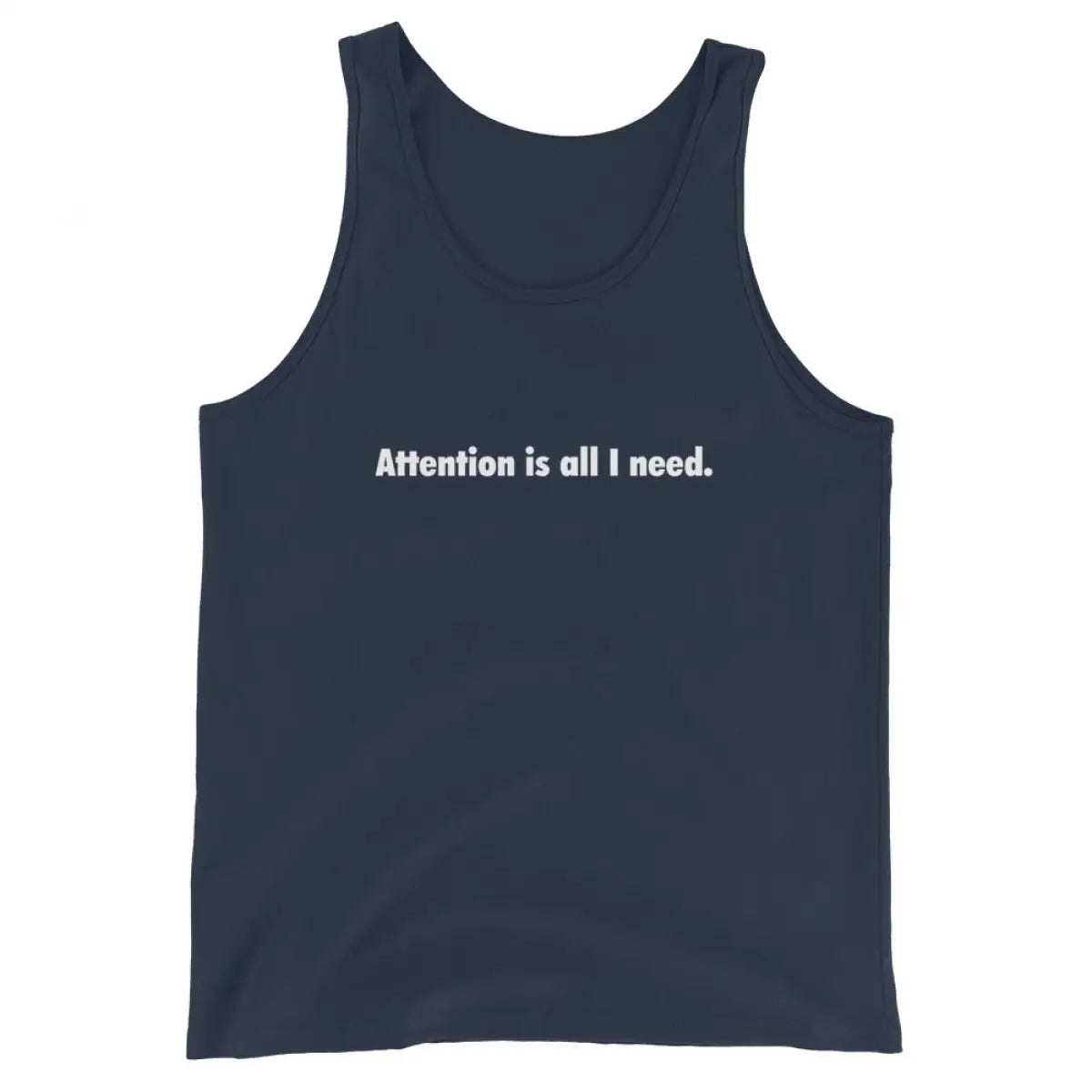 Attention is all I need. Tank Top - Navy / M