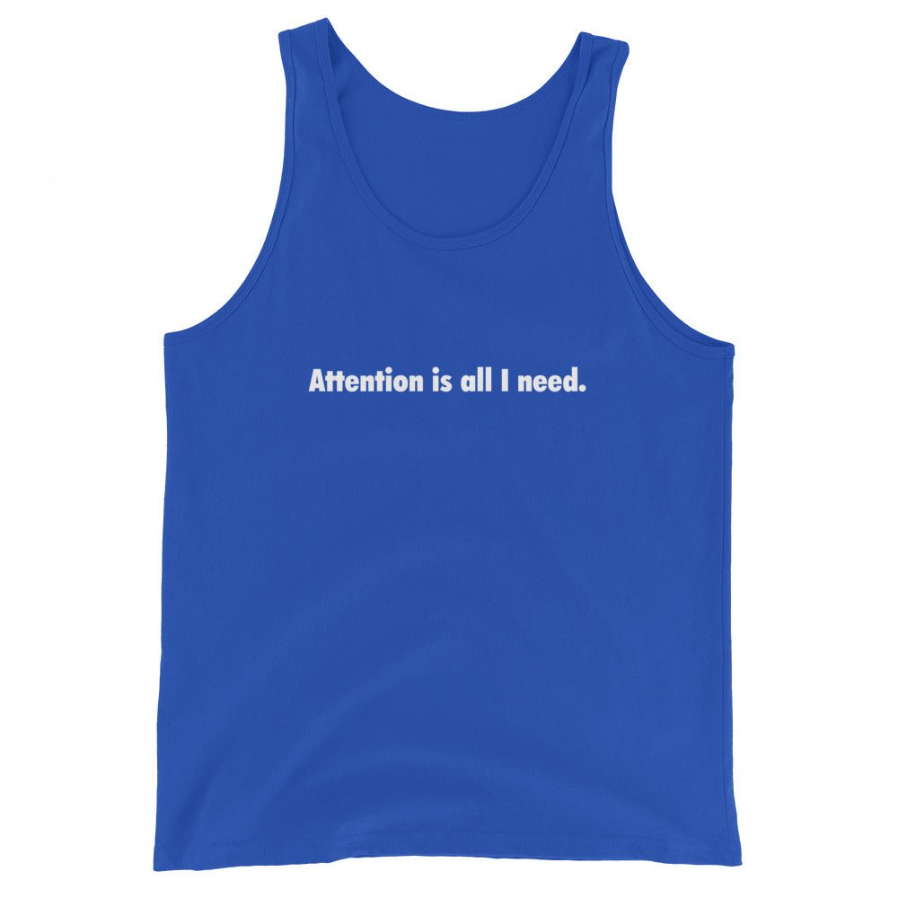 Attention is all I need. Tank Top - True Royal - AI Store