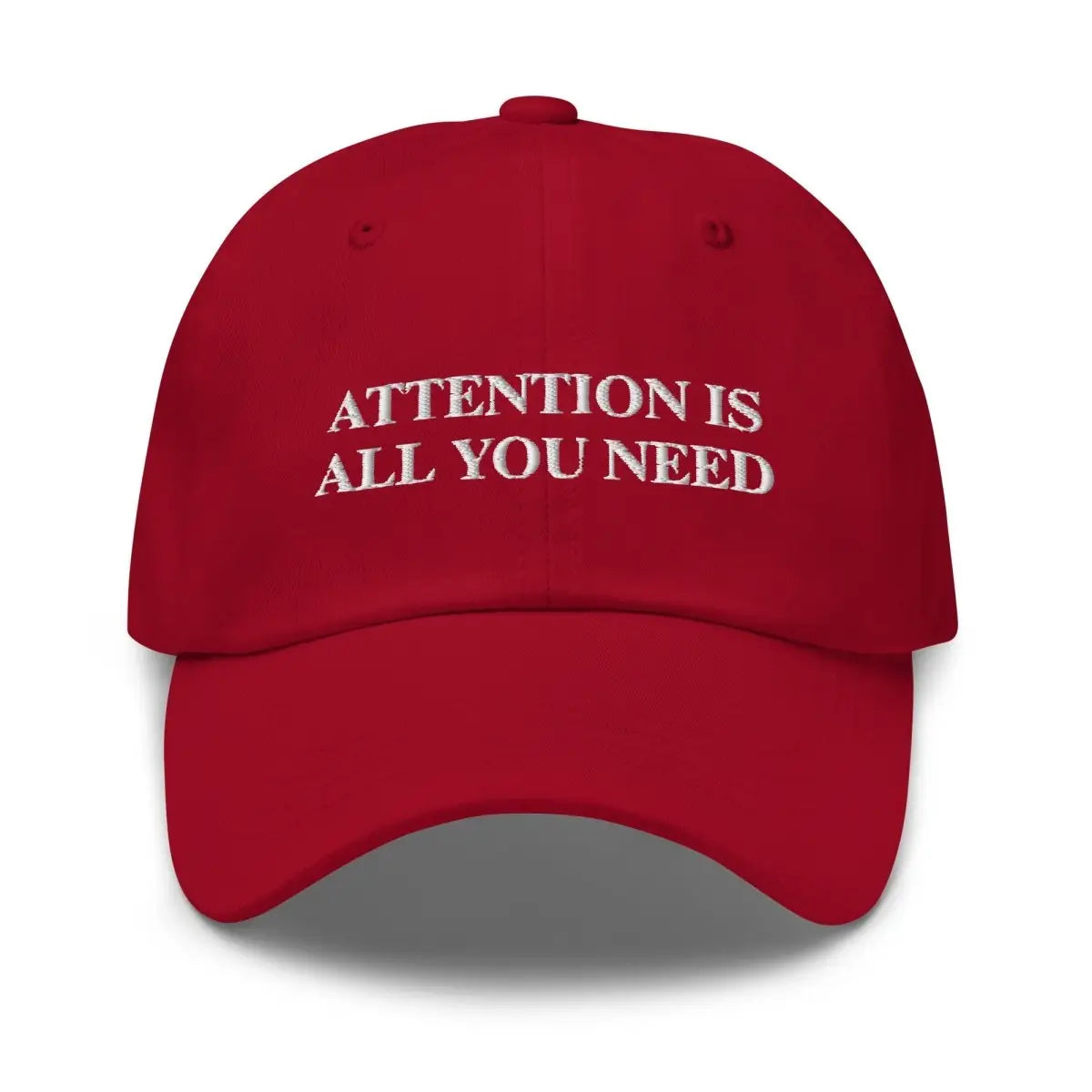 ATTENTION IS ALL YOU NEED Cap - Cranberry