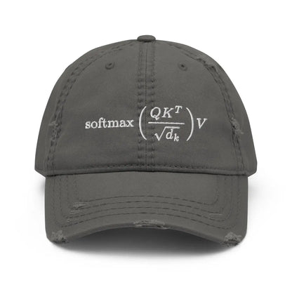 Attention is All You Need Distressed Cap - Charcoal Grey